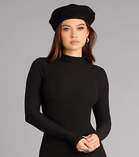 Effortlessly Polished Mock Neck Mini Dress