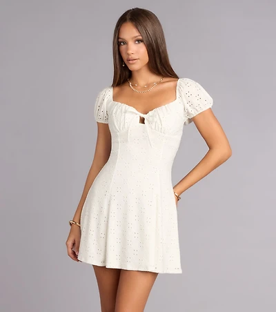 Daytime Darling Eyelet Mini Dress