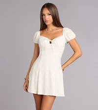 Daytime Darling Eyelet Mini Dress