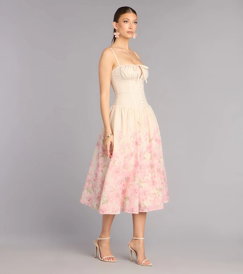 Daydream Bloom Floral Print Midi Dress