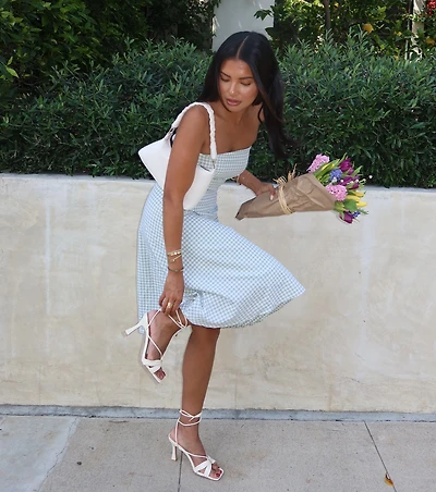 Sunny Day Cutie Gingham Midi Dress