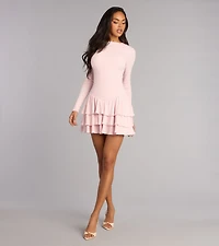 Sweet Plans Ahead Long Sleeve Skater Dress
