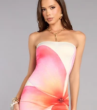Island Plans Tropical Tube Mini Dress