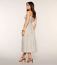 Café Date Polka Dot Midi Dress