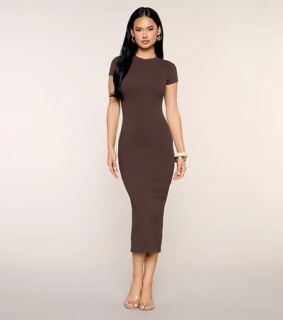Everyday Short Sleeve Bodycon Midi Dress