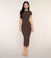 Everyday Short Sleeve Bodycon Midi Dress