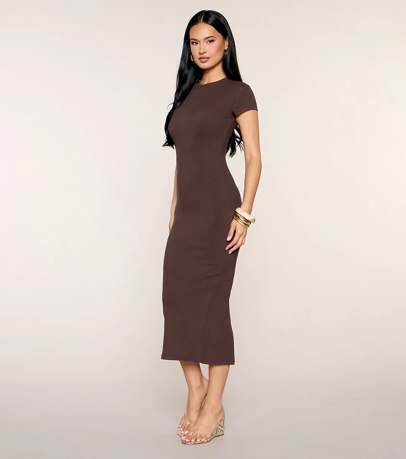 Everyday Short Sleeve Bodycon Midi Dress