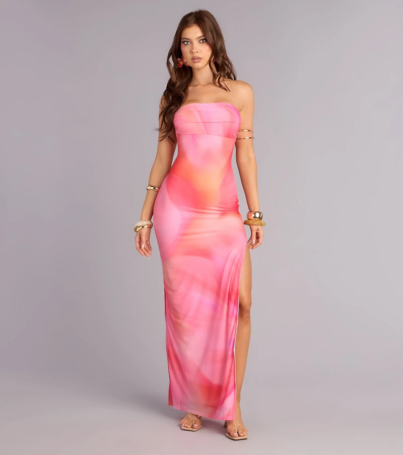Island Heat Mesh Maxi Dress