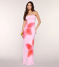 Getaway Glam Tropical Floral Maxi Tube Dress