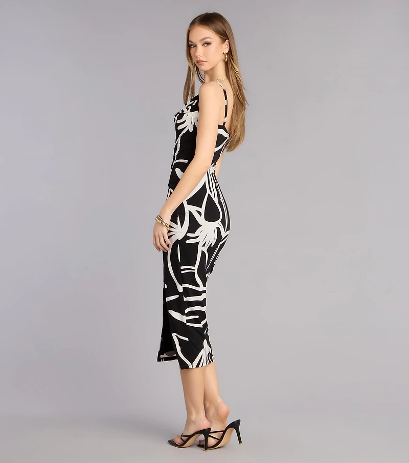 Gallery After Hours Cowl Neck Midi Dress