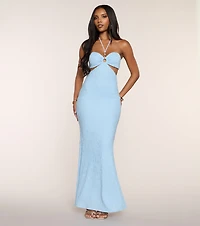 Ocean Air Mood Halter Maxi Dress