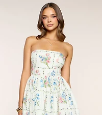 Café Cutie Floral A-Line Midi Dress