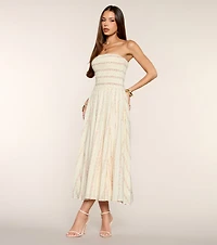Sunday Bloom Strapless Midi Dress