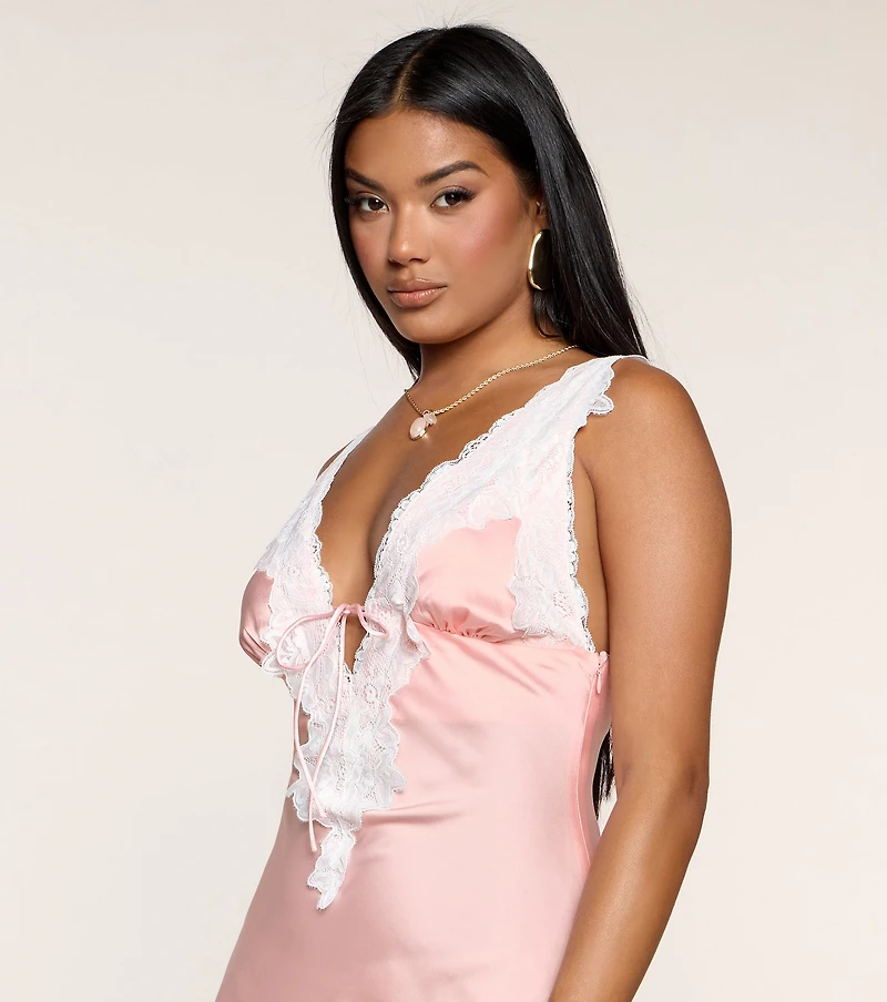 Kiss Me Quick Satin Mini Dress