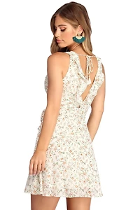 Ruffled Florals Sleeveless Dress