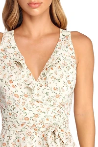 Ruffled Florals Sleeveless Dress