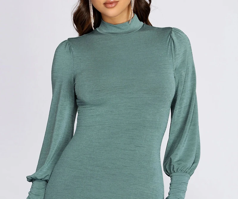 It Girl Mock Neck Mini Dress
