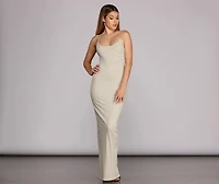 Scooped Stripes Maxi Dress