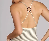 Scooped Stripes Maxi Dress