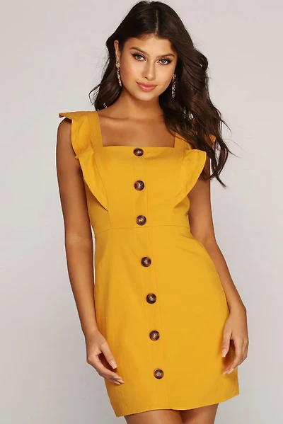 What's Cooking Ruffle Mini Dress