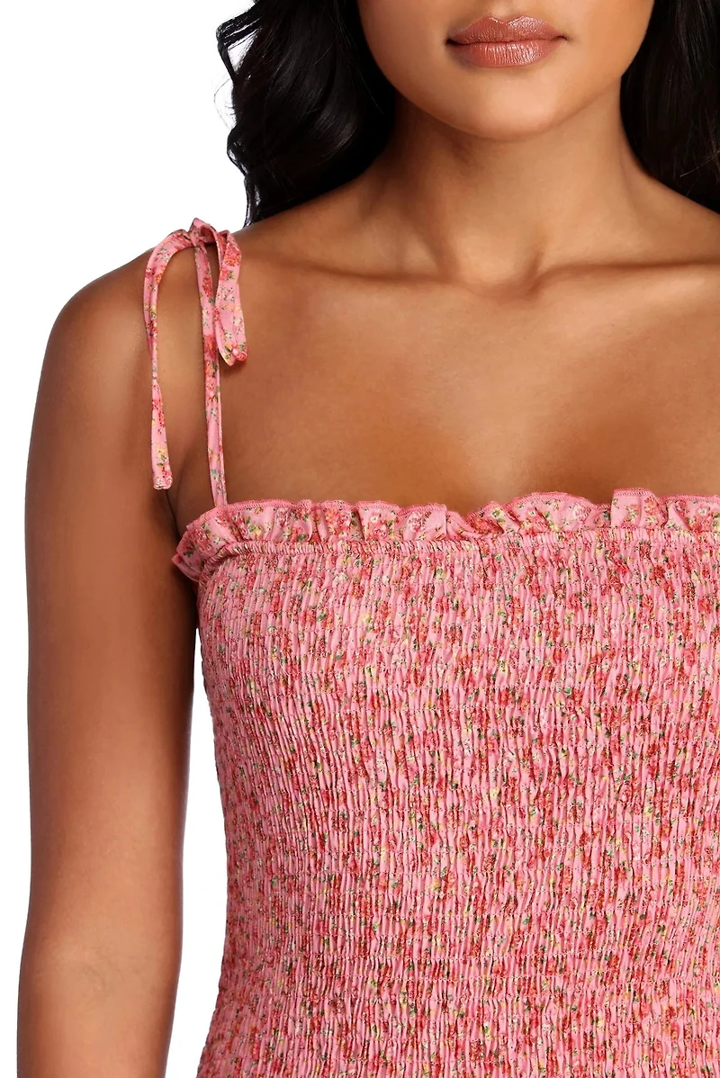 Stylishly Smocked Mini Dress