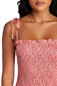 Stylishly Smocked Mini Dress