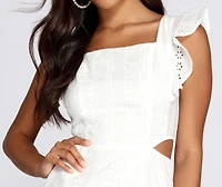 Effortless Beauty Eyelet Mini Dress