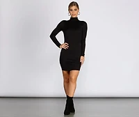 Get On Knit Long Sleeve Dress