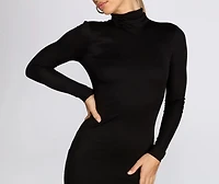 Get On Knit Long Sleeve Dress