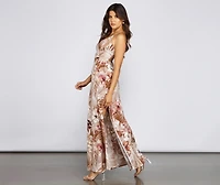 Alluring Tropical Floral Maxi Dress