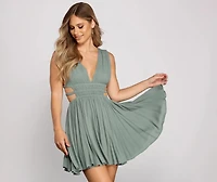 Lovely Linen Sleeveless Skater Dress