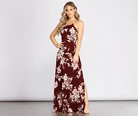 Fine Florals High Neck Maxi Dress