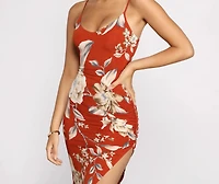 Stunning Florals Sleeveless Midi Dress