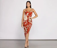 Stunning Florals Sleeveless Midi Dress