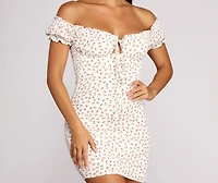 Smocked Ruffles Mini Dress