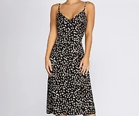 Spot On A-Line Midi Dress