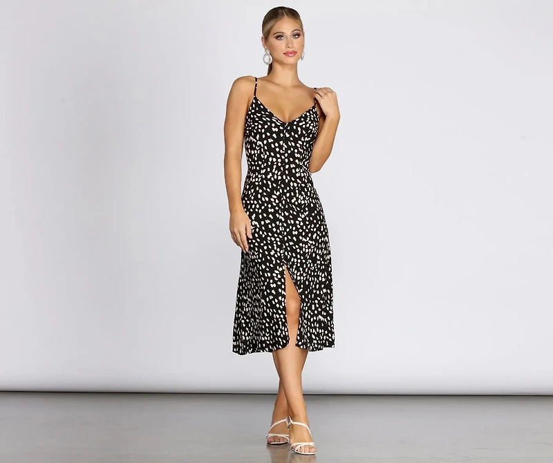 Spot On A-Line Midi Dress