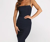 On Your Radar Ruched Maxi Dress