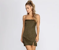 Satin Leopard Print Mini Dress