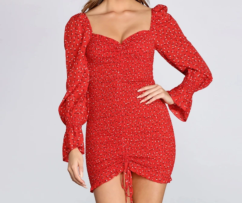 Floral Flair Smocked Mini Dress