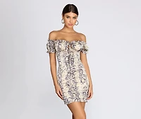 Keeping It Fierce Snake Mini Dress