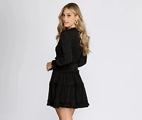 All Over Ruffled Skater Dress