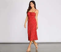 Sprung On Florals Chiffon Midi Dress