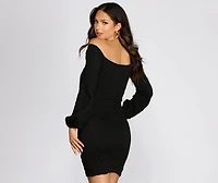 Cable Knit Off Shoulder Sweater Dress
