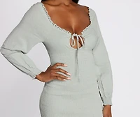 Lovely Linen Smocked Mini Dress