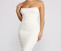 Friday Night Ruched Midi Dress