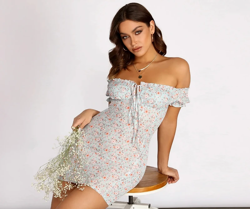 Sweet Florals Smocked Mini Dress