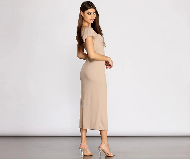 maria bow tie front silky floral midi dress Francesca's Maria Bow Tie Front Silky Floral Midi Dress at Hamilton Place  in Chattanooga, TN