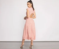 Open Back High Slit Floral Dress