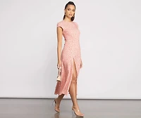 Open Back High Slit Floral Dress